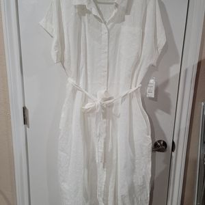 White Cotton Eyelet Dress NWT